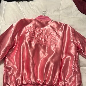 Pink Satin Women's Jacket “Protect Black Women” Brand new condition